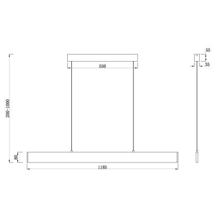 Maytoni P010PL-L30W4K - LED Lühter STEP LED/30W/230V 4000K 118,5 cm valge