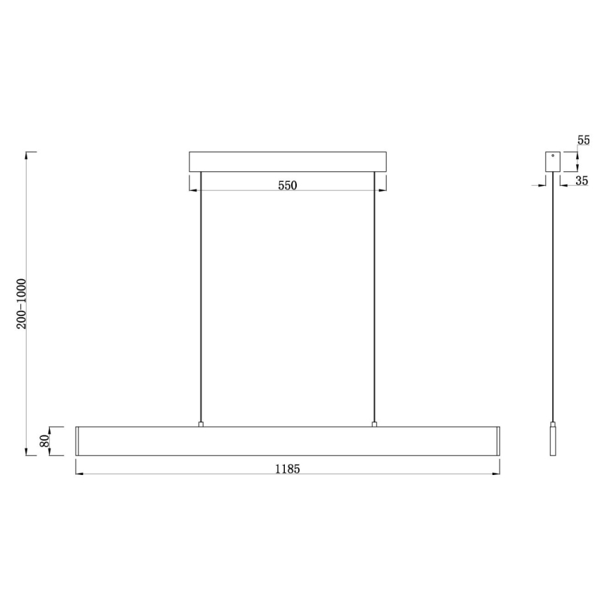 Maytoni P010PL-L30W4K - LED Lühter STEP LED/30W/230V 4000K 118,5 cm valge