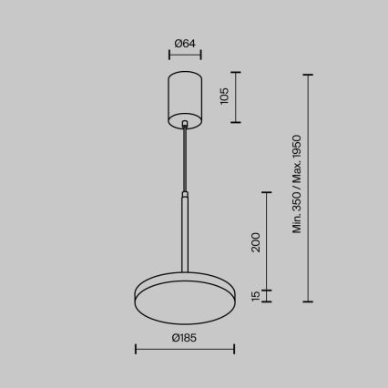 Maytoni P076PL-L12W3K-B - LED Lühter PLATO LED/12W/230V 3000K must
