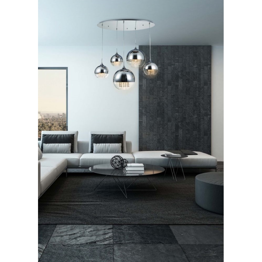 Maytoni P140-PL-170-5-N - Lühter FERMI 5xE27/60W/230V läikiv kroom