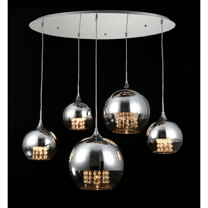Maytoni P140-PL-170-5-N - Lühter FERMI 5xE27/60W/230V läikiv kroom