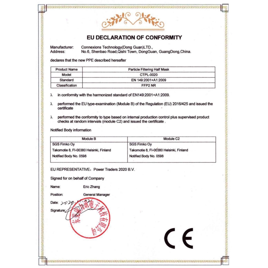 Media Sanex Respiraator FFP2 NR / KN95 Hall 1 tk