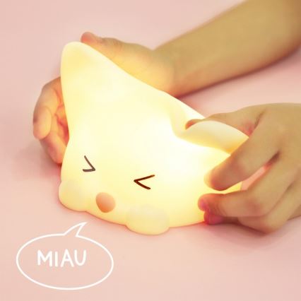 MegaLight - LED RGB Hämardatav laetav laste puutetundlik lamp CATTY CAT LED/5V