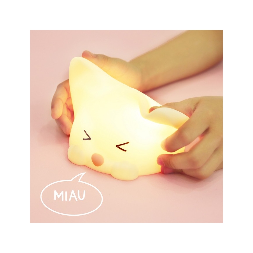 MegaLight - LED RGB Hämardatav laetav laste puutetundlik lamp CATTY CAT LED/5V