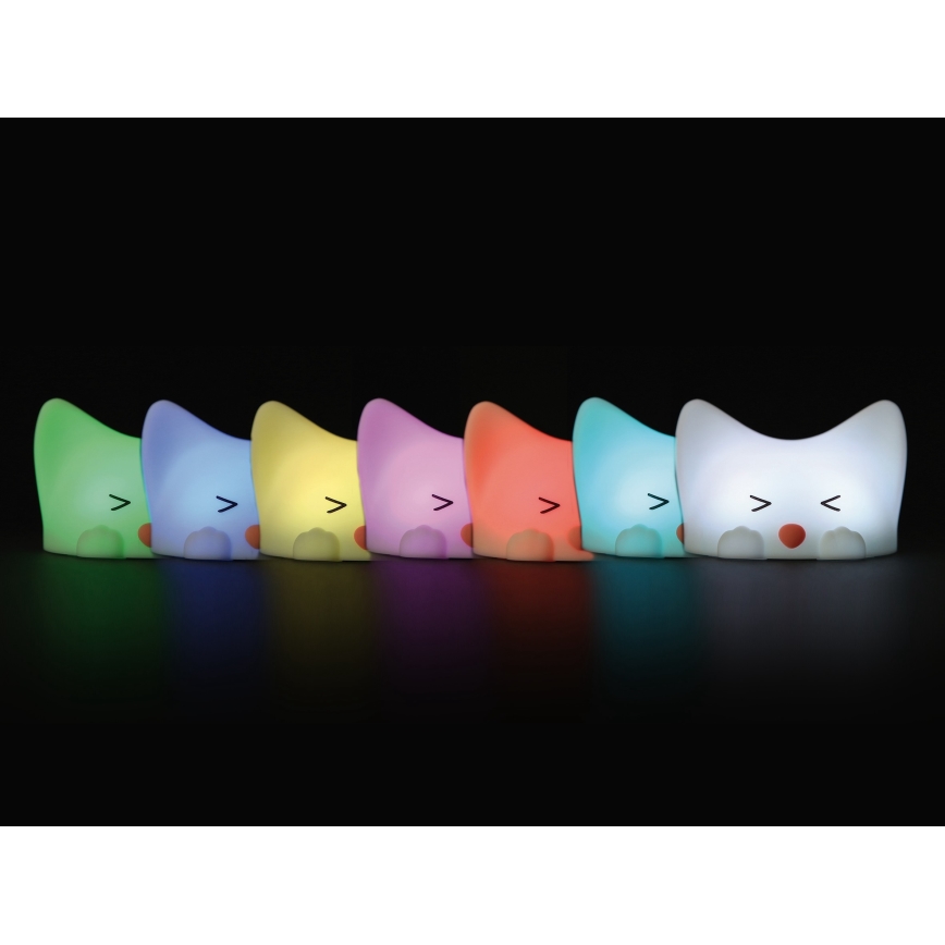 MegaLight - LED RGB Hämardatav laetav laste puutetundlik lamp CATTY CAT LED/5V