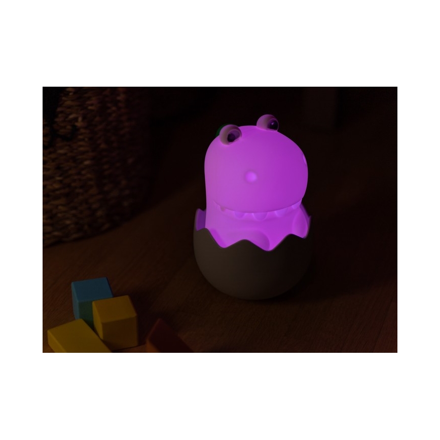 MegaLight - LED RGB Hämardatav laetav laste puutetundlik lamp DIGGY DINO LED/5V