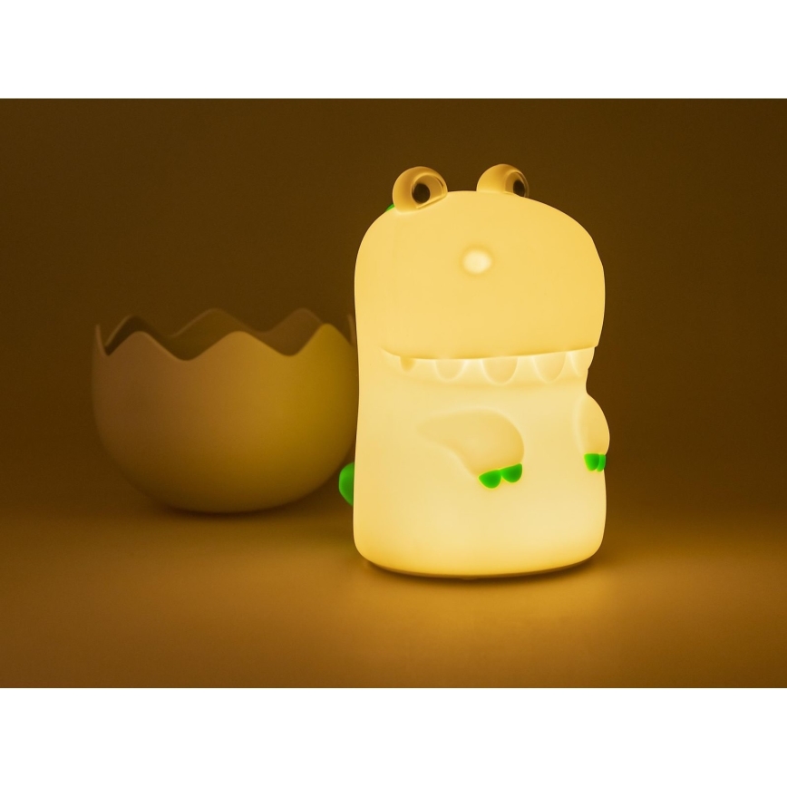 MegaLight - LED RGB Hämardatav laetav laste puutetundlik lamp DIGGY DINO LED/5V