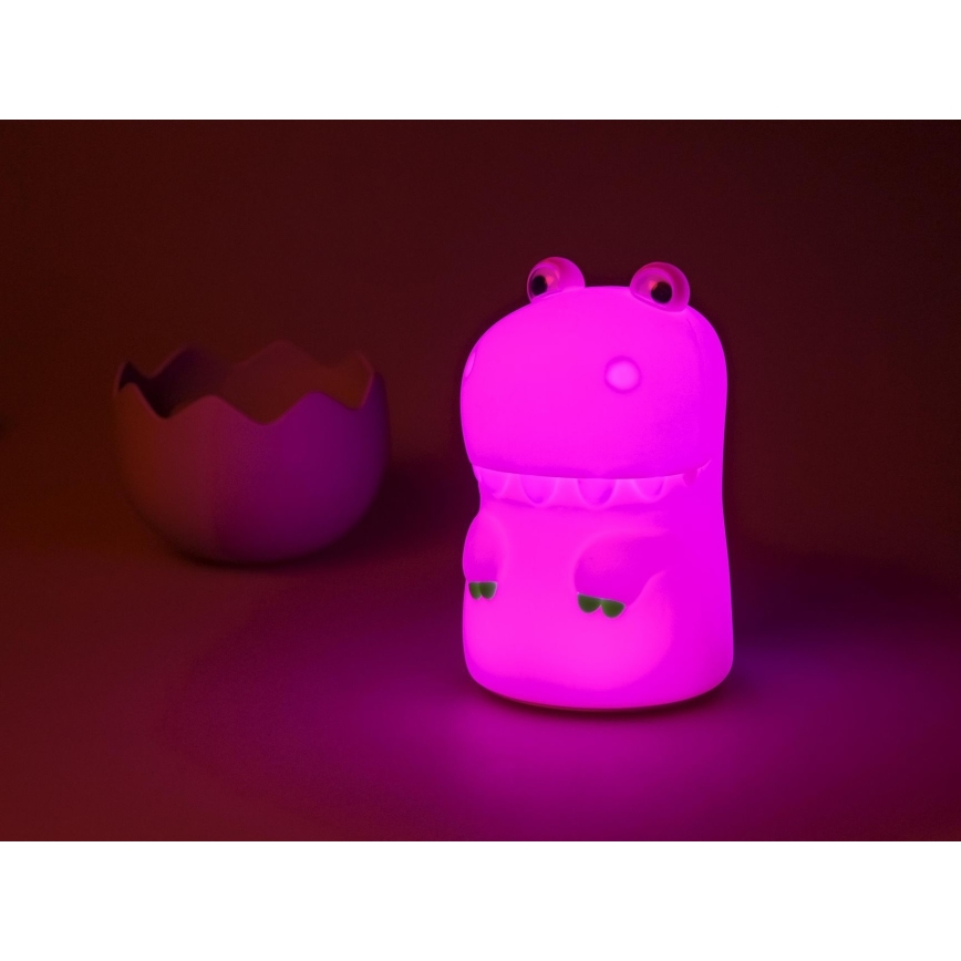 MegaLight - LED RGB Hämardatav laetav laste puutetundlik lamp DIGGY DINO LED/5V