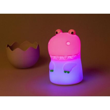 MegaLight - LED RGB Hämardatav laetav laste puutetundlik lamp DIGGY DINO LED/5V