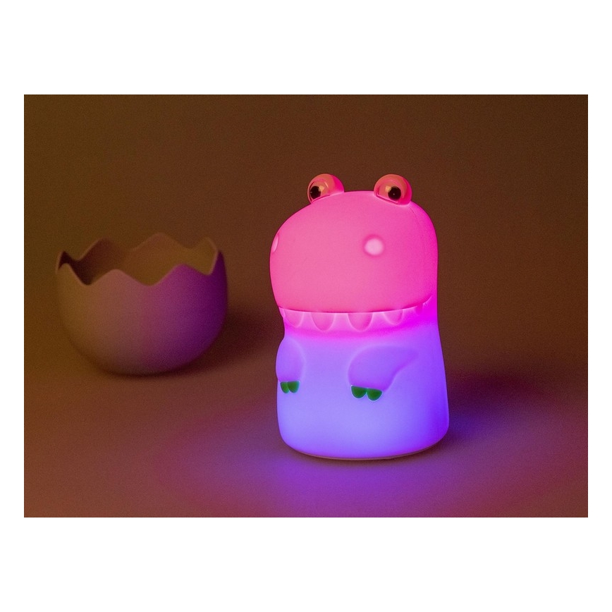 MegaLight - LED RGB Hämardatav laetav laste puutetundlik lamp DIGGY DINO LED/5V