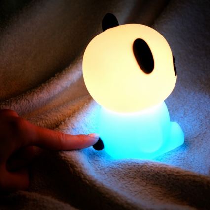 MegaLight - LED RGB Hämardatav laetav laste puutetundlik lamp PADDY PANDA LED/5V