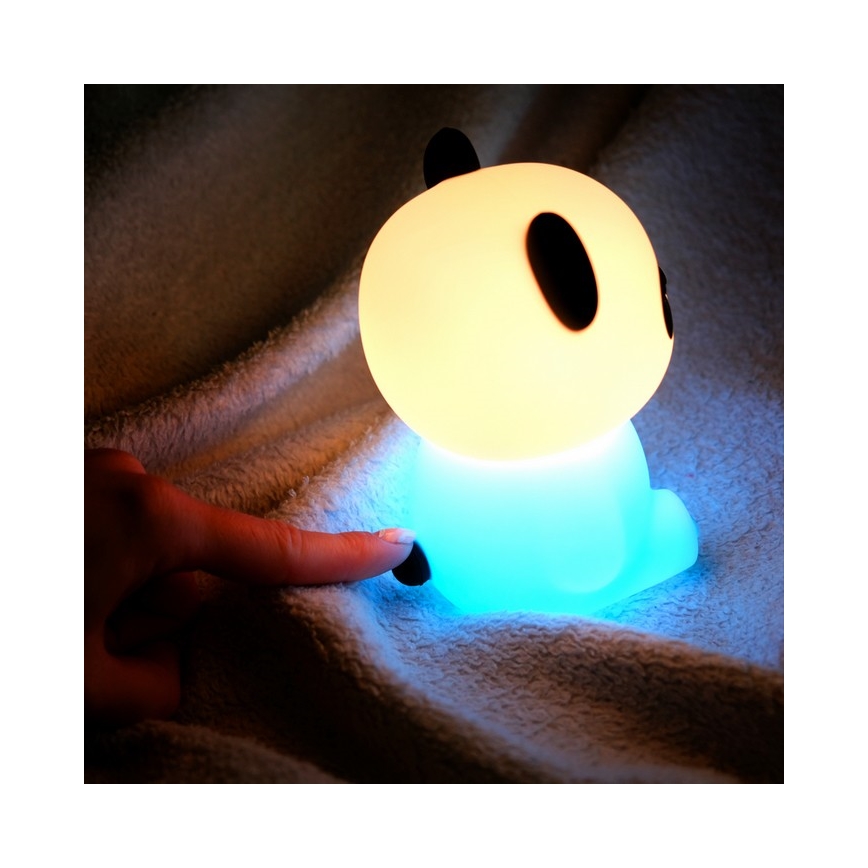 MegaLight - LED RGB Hämardatav laetav laste puutetundlik lamp PADDY PANDA LED/5V