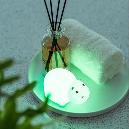 MegaLight - LED RGB Laetav laste puutetundlik lamp vanni kohale SWIMMY HIPPO LED/5V IP67