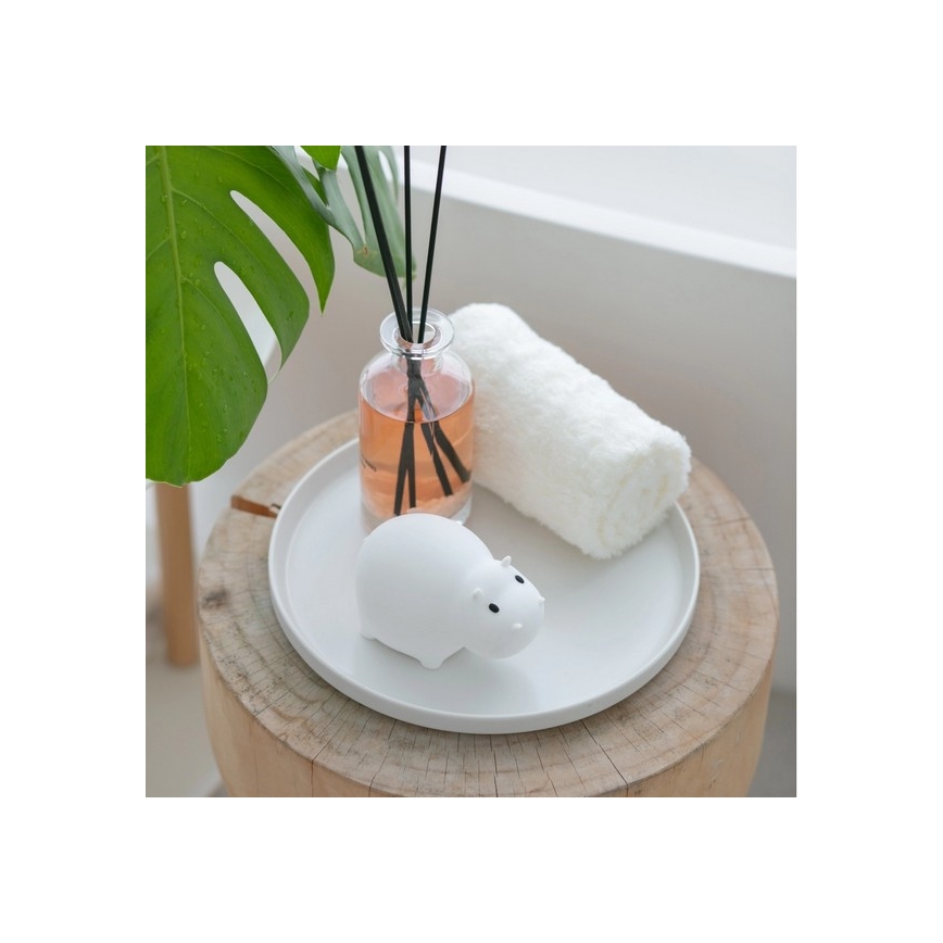 MegaLight - LED RGB Laetav laste puutetundlik lamp vanni kohale SWIMMY HIPPO LED/5V IP67