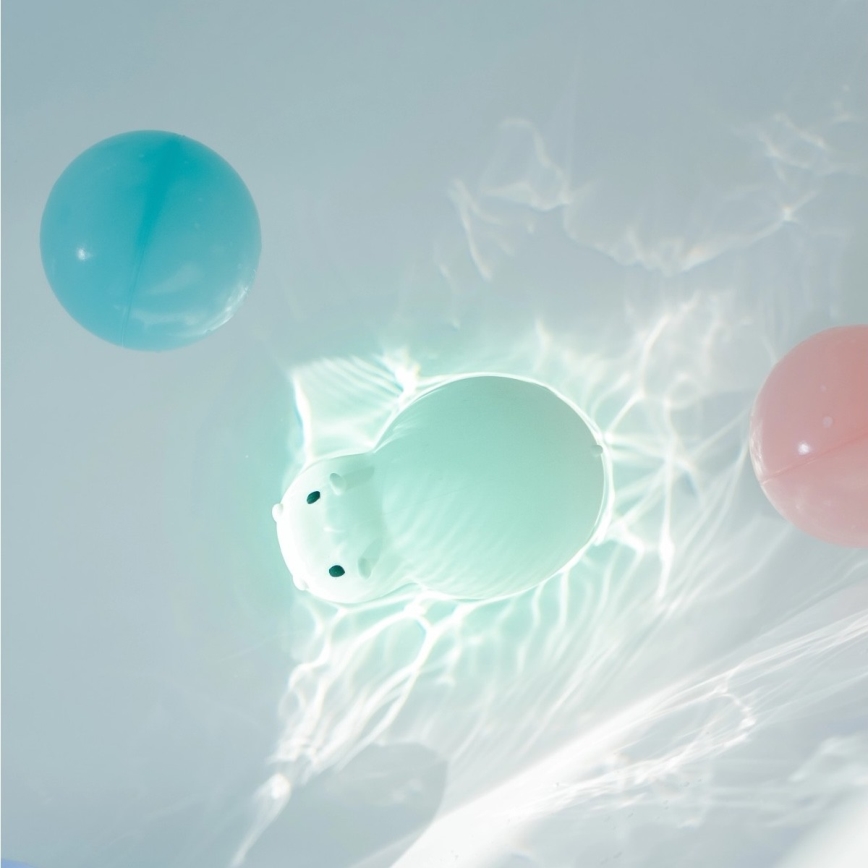 MegaLight - LED RGB Laetav laste puutetundlik lamp vanni kohale SWIMMY HIPPO LED/5V IP67