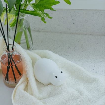 MegaLight - LED RGB Laetav laste puutetundlik lamp vanni kohale SWIMMY HIPPO LED/5V IP67
