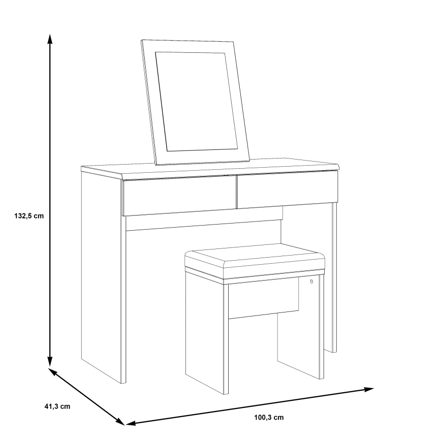 Meigilaud ERO + taburet pruun/must