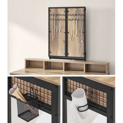 Meigilaud koos taburetiga 28,6x42 cm FLORA pruun/must