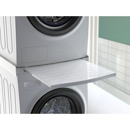 Meliconi 656113 - Pesumasina ja kuivati vaheosa väljatõmmatava sahtliga, 70 cm, valge