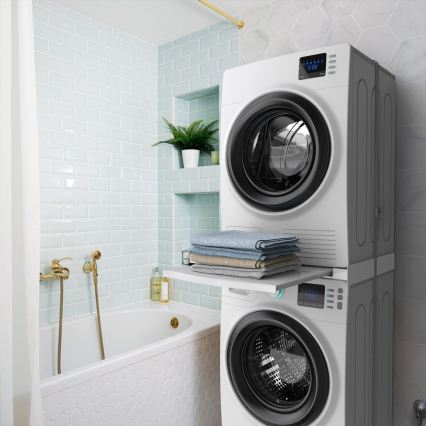 Meliconi 656113 - Pesumasina ja kuivati vaheosa väljatõmmatava sahtliga, 70 cm, valge