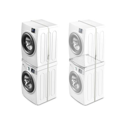 Meliconi 656113 - Pesumasina ja kuivati vaheosa väljatõmmatava sahtliga, 70 cm, valge