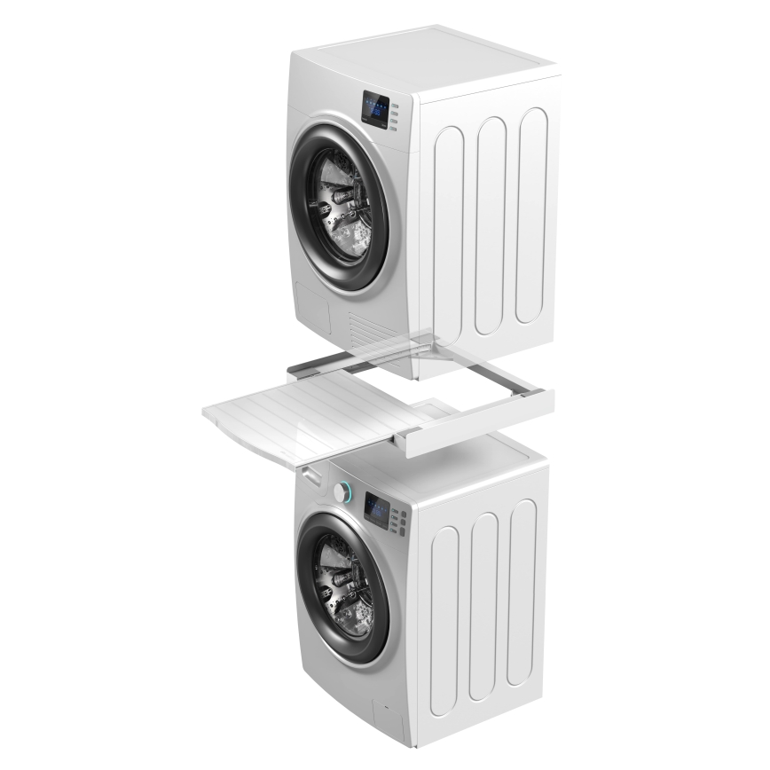 Meliconi 656113 - Pesumasina ja kuivati vaheosa väljatõmmatava sahtliga, 70 cm, valge