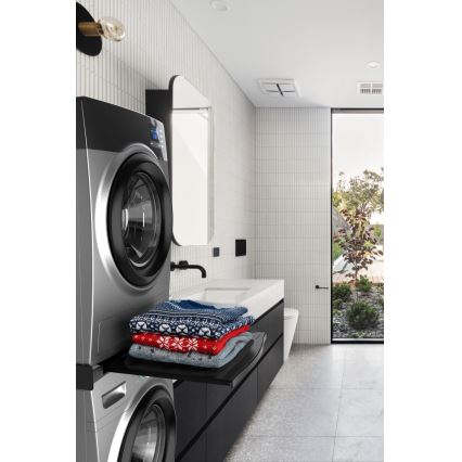 Meliconi 656136 - Vaheosa pesumasina ja kuivati jaoks koos tõmmatava sahtliga, 60 cm, must