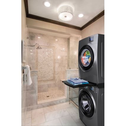 Meliconi 656136 - Vaheosa pesumasina ja kuivati jaoks koos tõmmatava sahtliga, 60 cm, must