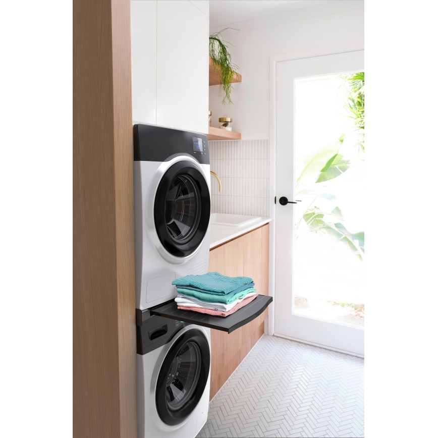 Meliconi 656136 - Vaheosa pesumasina ja kuivati jaoks koos tõmmatava sahtliga, 60 cm, must