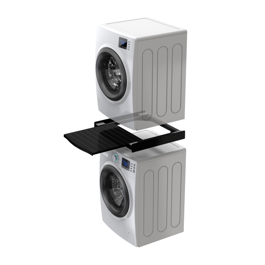 Meliconi 656136 - Vaheosa pesumasina ja kuivati jaoks koos tõmmatava sahtliga, 60 cm, must