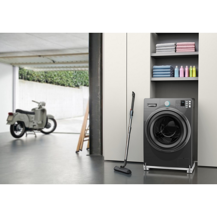 Meliconi 656149 - Vibratsioonivastane alus pesumasinale väljatõmmatavate ratastega, 47 cm, valge