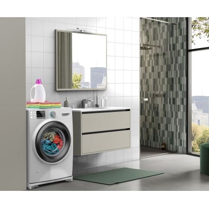 Meliconi 656149 - Vibratsioonivastane alus pesumasinale väljatõmmatavate ratastega, 47 cm, valge