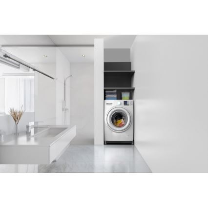 Meliconi 656168 – pesumasina vibratsioonivastane alus väljatõmmatavate ratastega, 47 cm, must