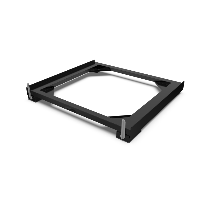 Meliconi 656168 – pesumasina vibratsioonivastane alus väljatõmmatavate ratastega, 47 cm, must