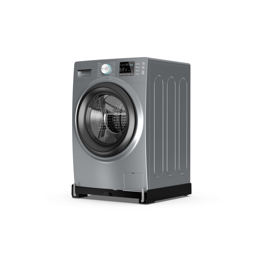 Meliconi 656168 – pesumasina vibratsioonivastane alus väljatõmmatavate ratastega, 47 cm, must