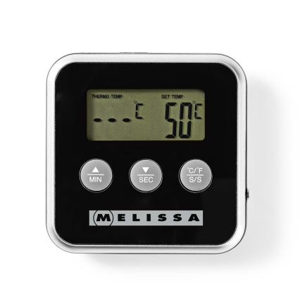 Melissa - Lihatermomeeter digitaalekraaniga ja taimeriga 0-250 °C 1xAAA