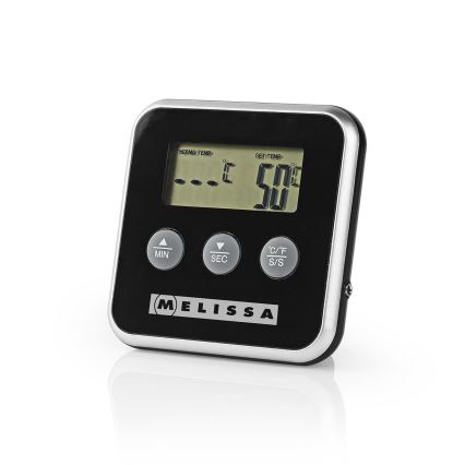 Melissa - Lihatermomeeter digitaalekraaniga ja taimeriga 0-250 °C 1xAAA