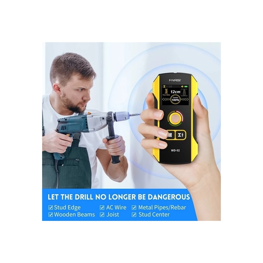 Metallide-, pinge- ja mittehomogeensuste detektor 300 mAh 5V