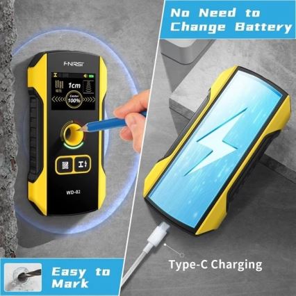 Metallide-, pinge- ja mittehomogeensuste detektor 300 mAh 5V