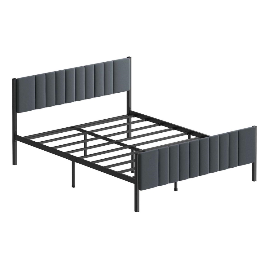 Metallist kaheinimesevoodi LUNOR 160x200 cm antratsiithall, kandevõime 200 kg