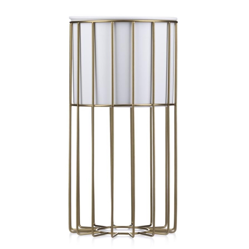 Metallist lillepott LOFT 42x20 cm kuldne/valge