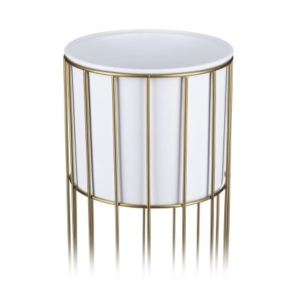 Metallist lillepott LOFT 42x20 cm kuldne/valge