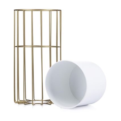 Metallist lillepott LOFT 42x20 cm kuldne/valge