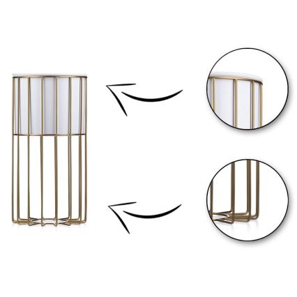 Metallist lillepott LOFT 42x20 cm kuldne/valge