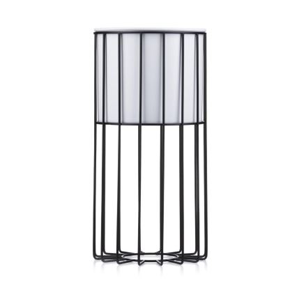 Metallist lillepott LOFT 42x20 cm must/valge