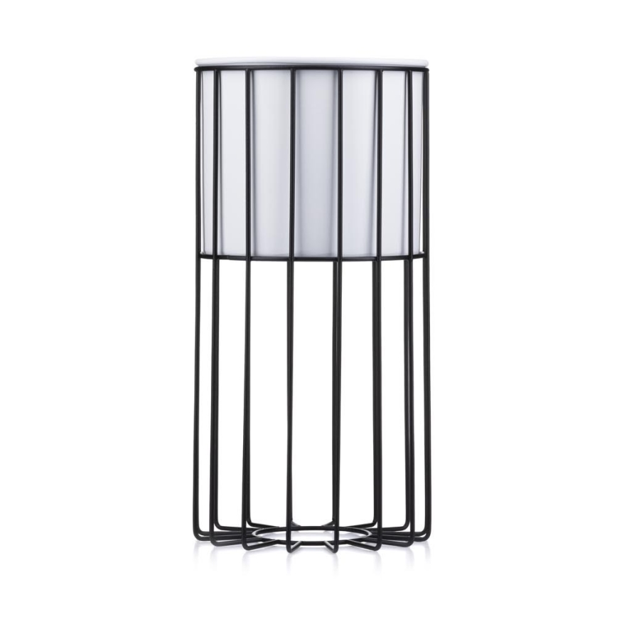Metallist lillepott LOFT 42x20 cm must/valge