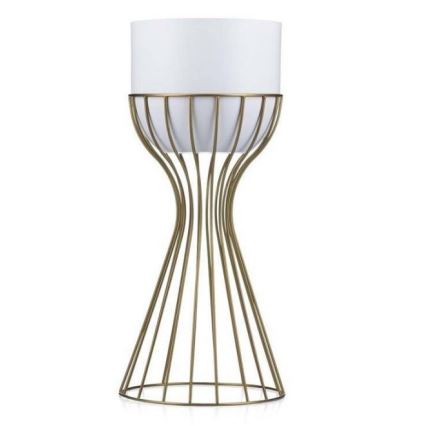 Metallist lillepott LOFT 46x20 cm kuldne/valge