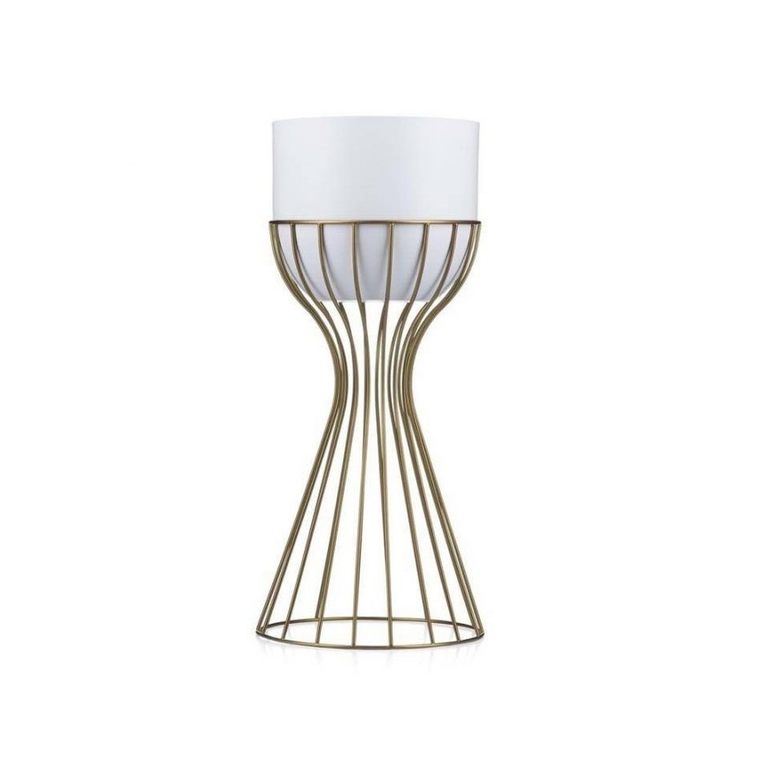 Metallist lillepott LOFT 46x20 cm kuldne/valge