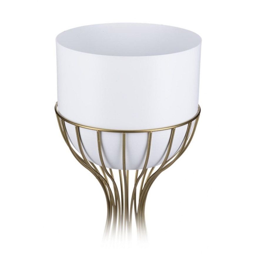 Metallist lillepott LOFT 46x20 cm kuldne/valge