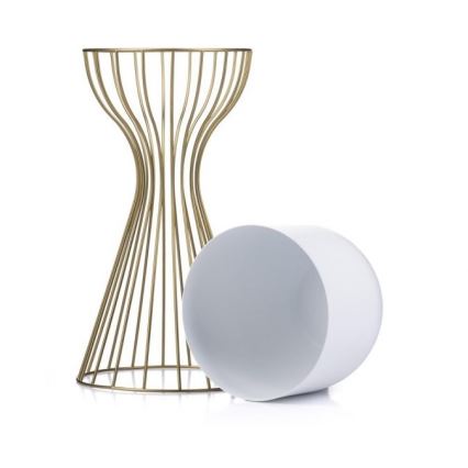 Metallist lillepott LOFT 46x20 cm kuldne/valge